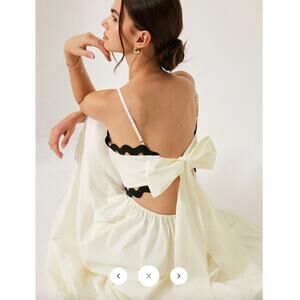 Commense Scalloped Trim Back Tie Dress Sz S